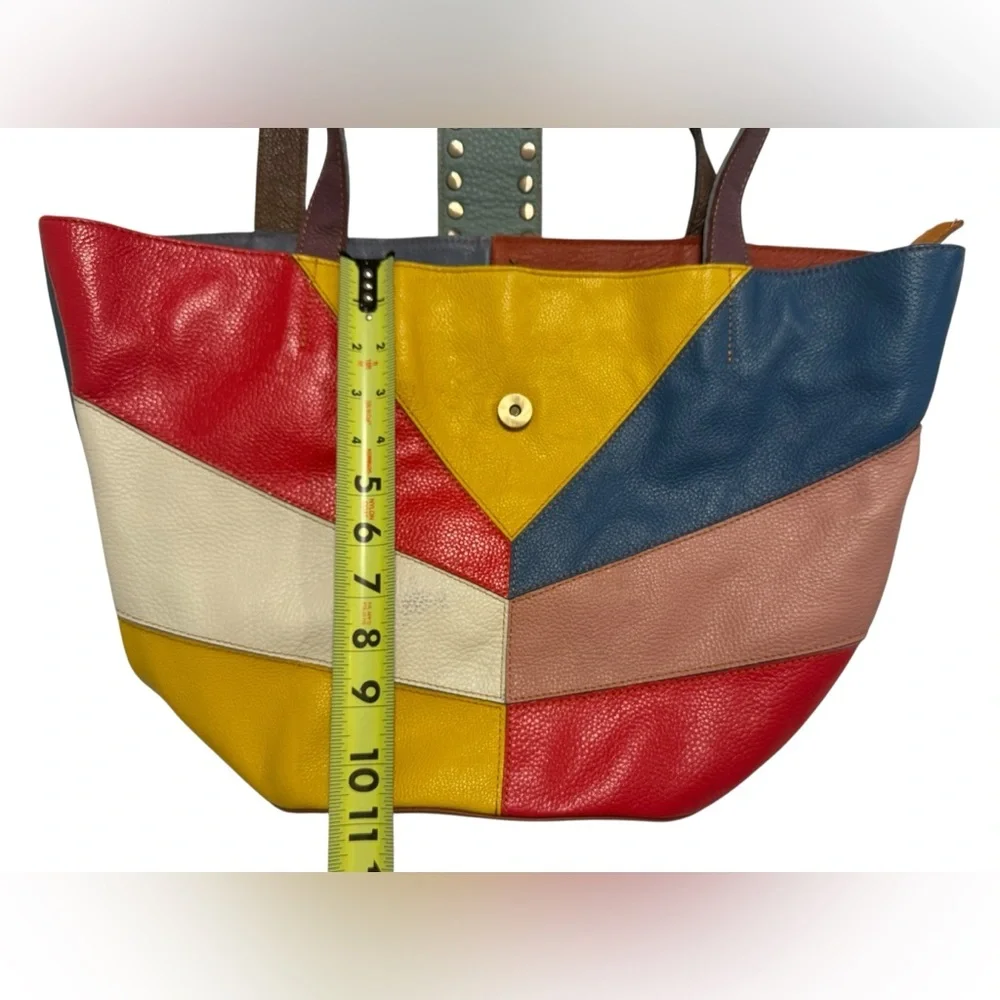 Amerileather Patchwork boho stud hippie leather purse - Picture 12 of 16